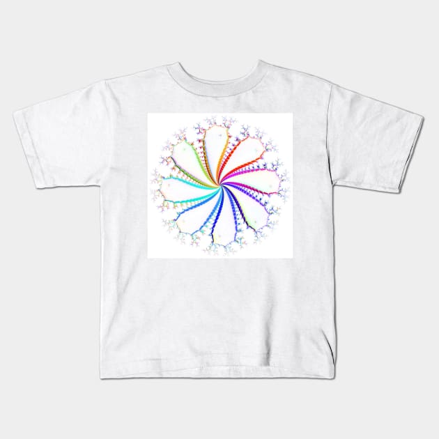 radial rainbow on white Kids T-Shirt by mister-john